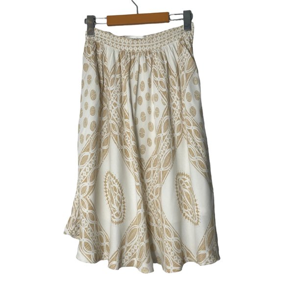 Ports International Vintage Print Rayon Skirt Size 4 Pattern - Picture 1 of 7